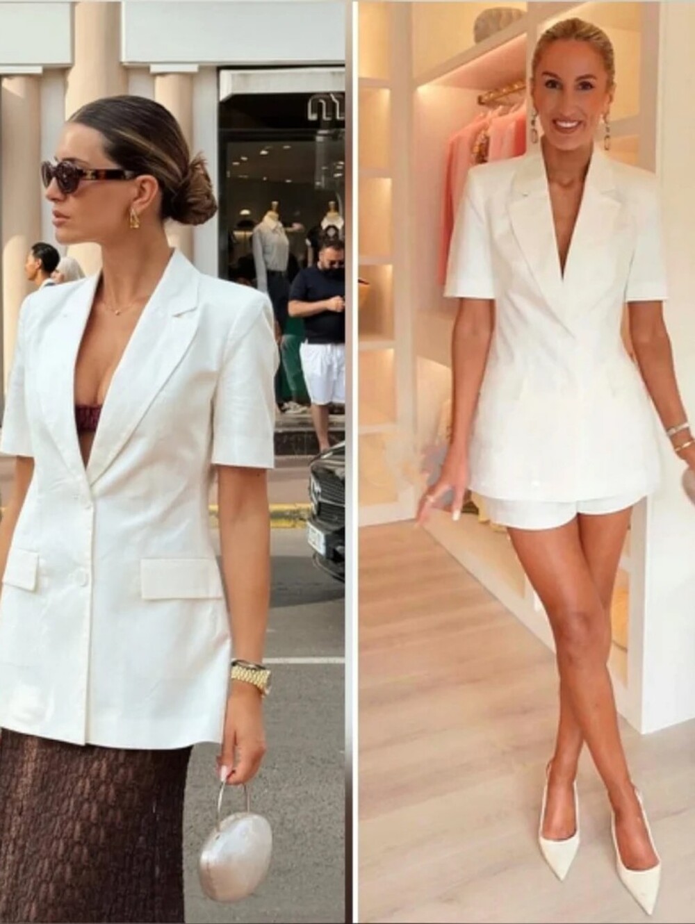 NWTโSET ZARA ZARA FITTED LINEN BLEND SHORT SLEEVE BLAZER AND SHORTS SET - Picture 5 of 12